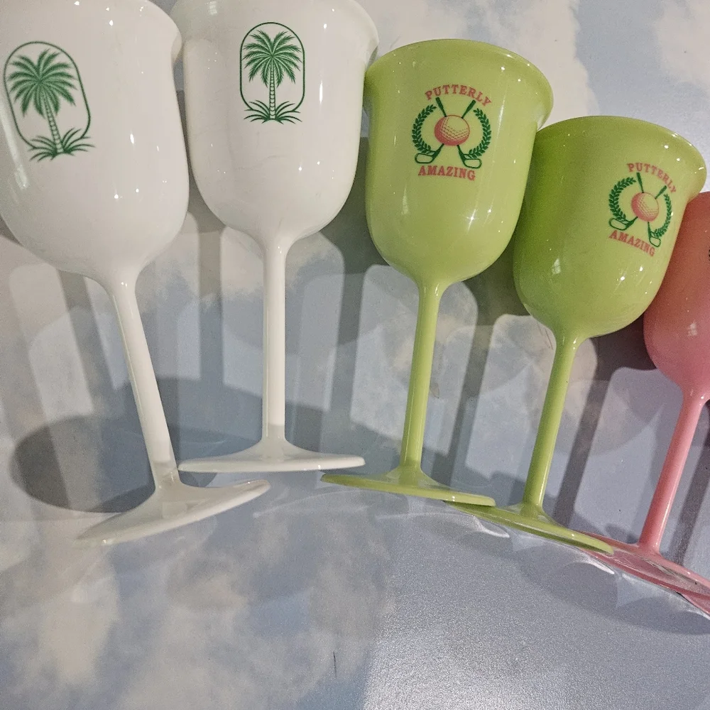 Target Set of Colorful Golf & Tennis BPA Free Plastic Chalices Limited Edtion